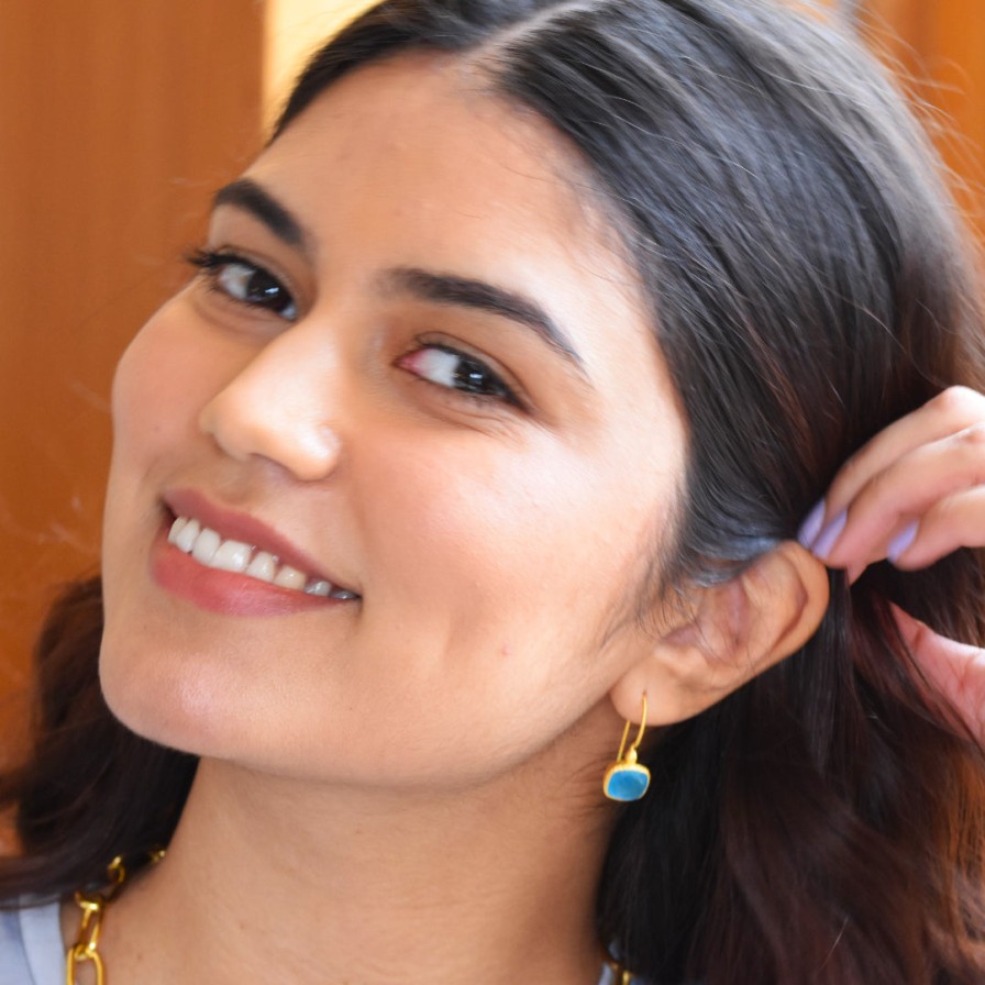 Gem Bazaar Paradise Earrings In Teal | Ear Rings