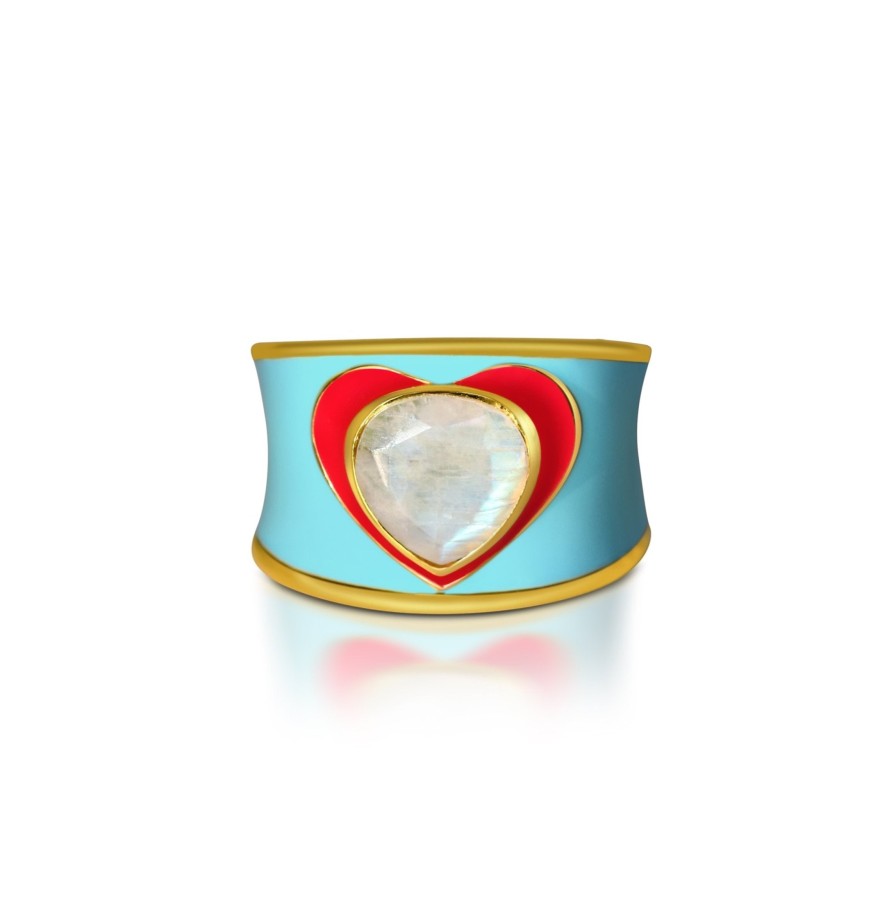 Gem Bazaar Love Heart Ring In Blue | Rings