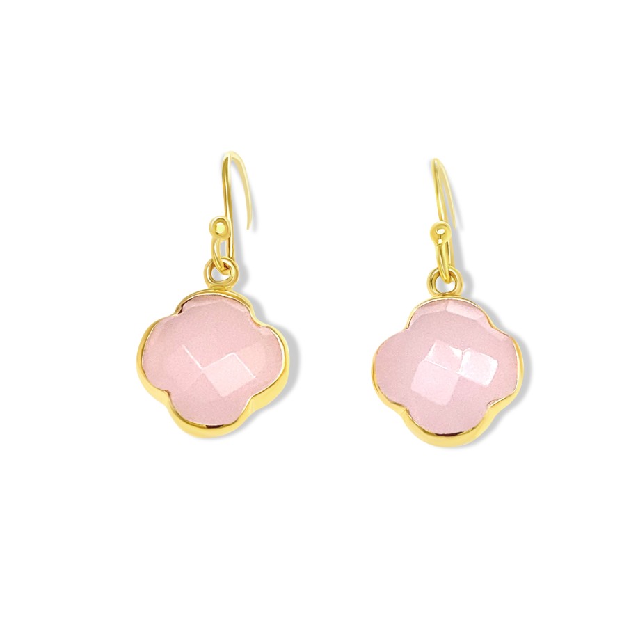 Gem Bazaar Four Leaf Clover In Pink | Ear Rings