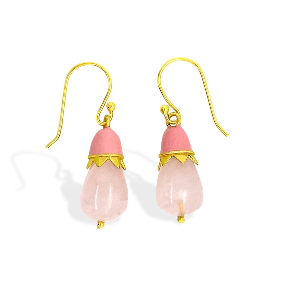 Gem Bazaar Top Hat Earrings In Rose | Ear Rings