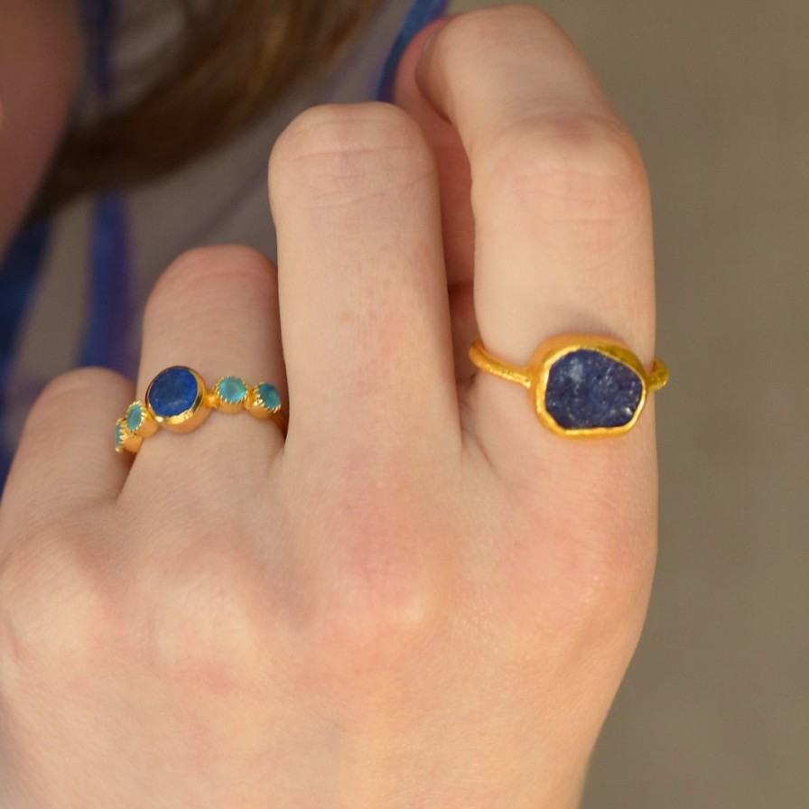 Gem Bazaar Sweet Ruffs Ring In Tanzanite | Rings