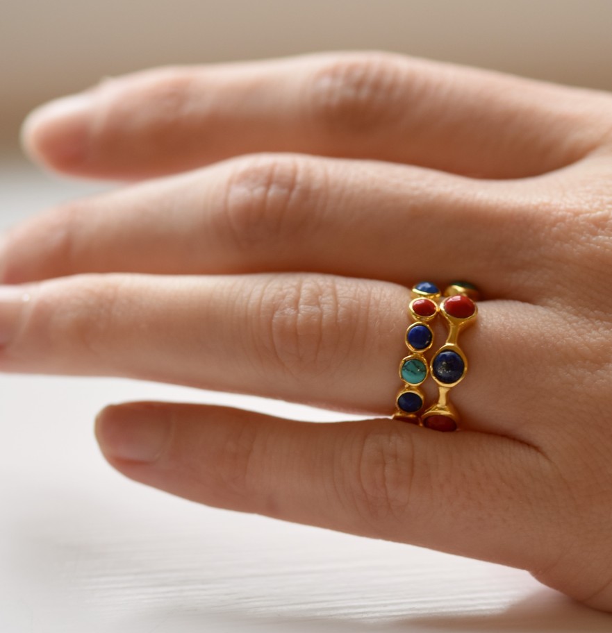 Gem Bazaar Stepping Stones Band Ring | Rings