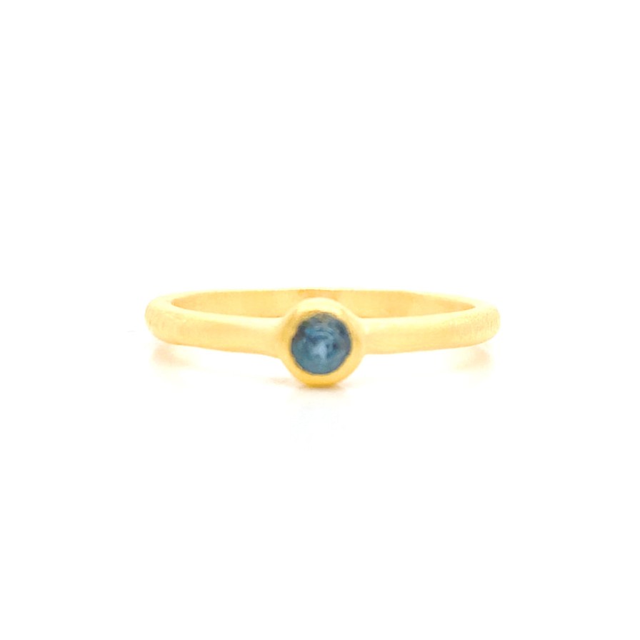 Gem Bazaar London Blue Topaz Stacking Ring | Rings