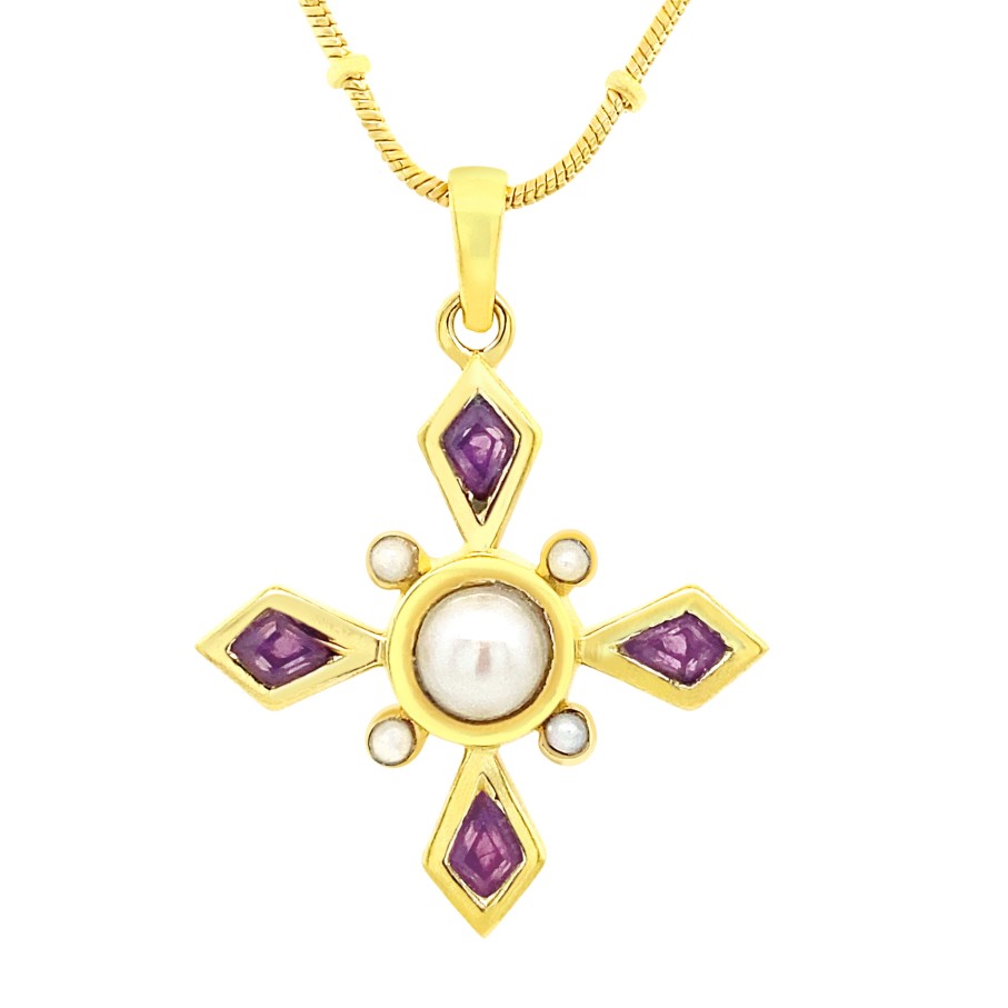 Gem Bazaar Amethyst - February'S Birthstone Mythology Pendant | Neck Wear