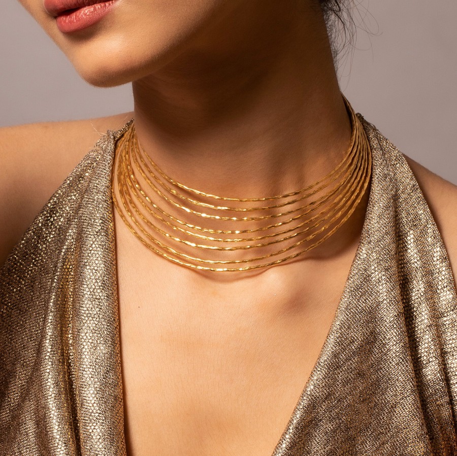 Gem Bazaar Gold Choker | Neck Wear