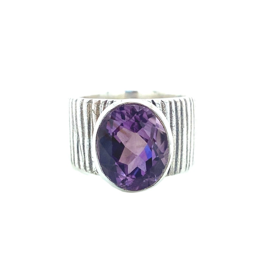 Gem Bazaar Amethyst Stripe | Rings