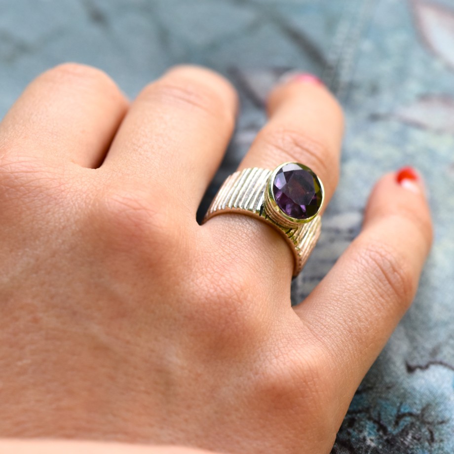 Gem Bazaar Amethyst Stripe | Rings