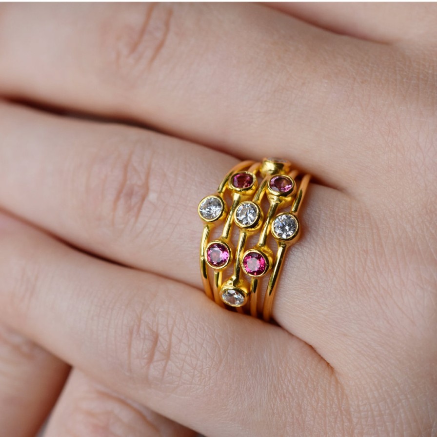 Gem Bazaar Constellation Ring In In Pink Topaz | Rings