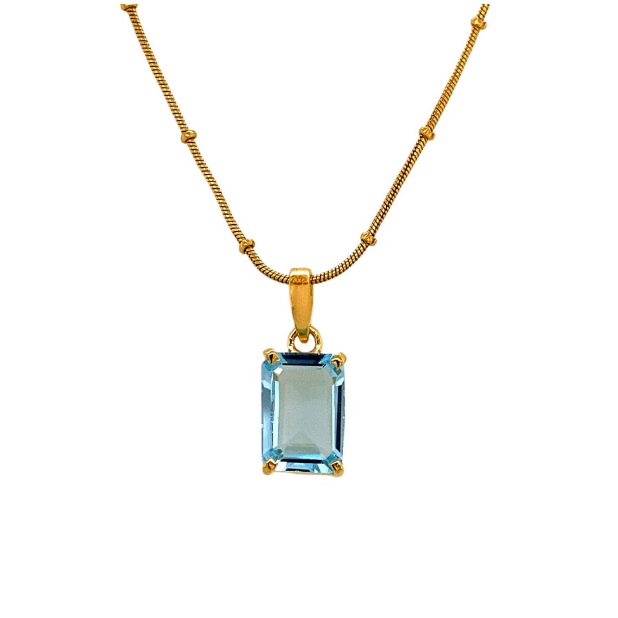 Gem Bazaar Blue Sky Pendant And Chain | Neck Wear