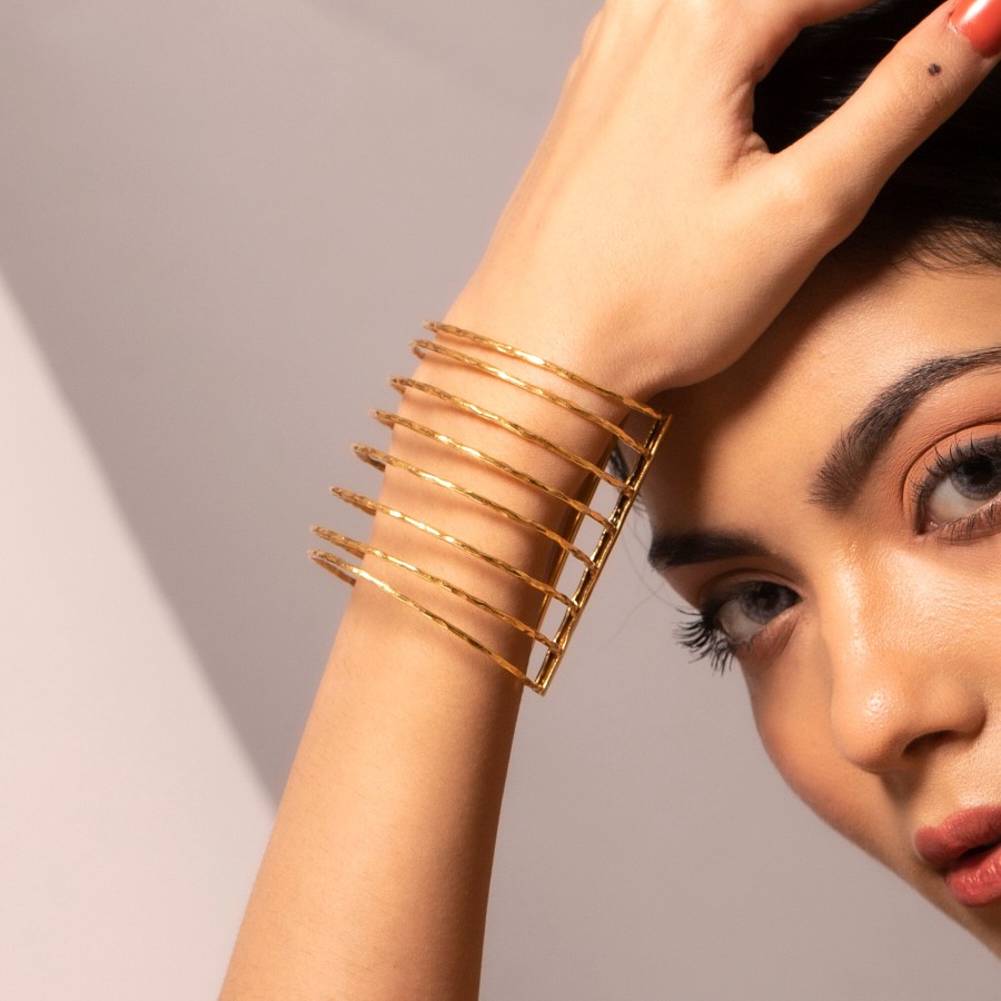 Gem Bazaar Gold Cuff | Arm Wear