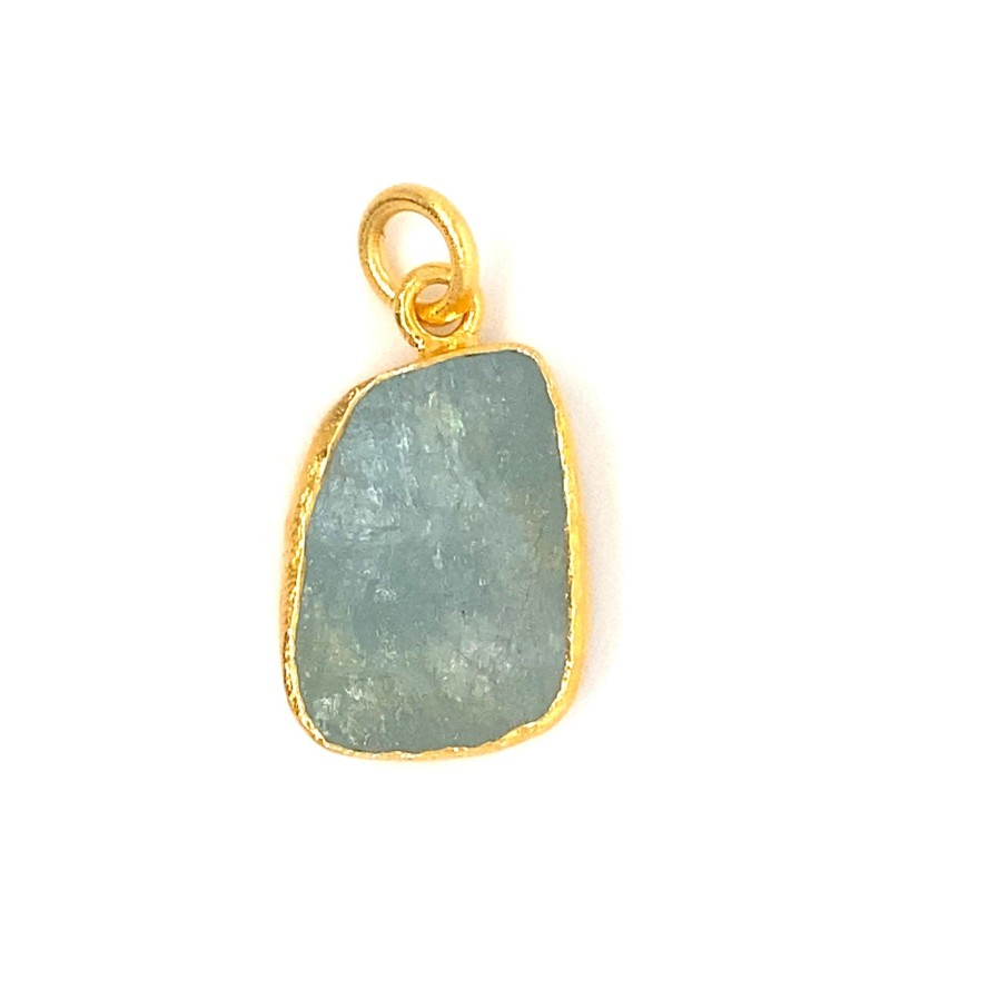 Gem Bazaar Aquamarine And Gold Pendant | Neck Wear