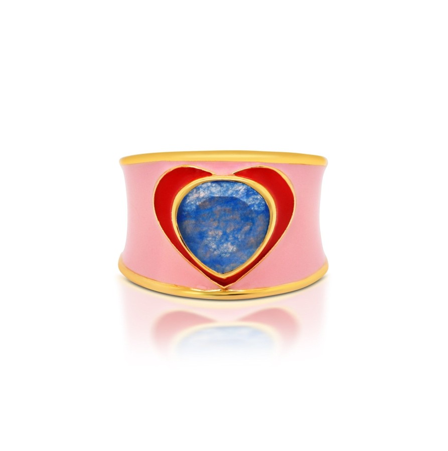 Gem Bazaar Love Heart Ring In Pink | Rings