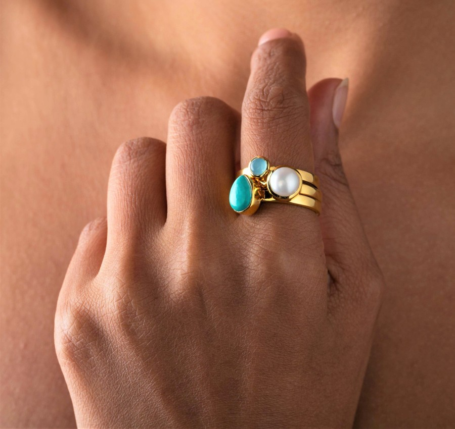 Gem Bazaar Geo Blue | Rings