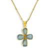 Gem Bazaar Aqua Cross Pendant | Neck Wear