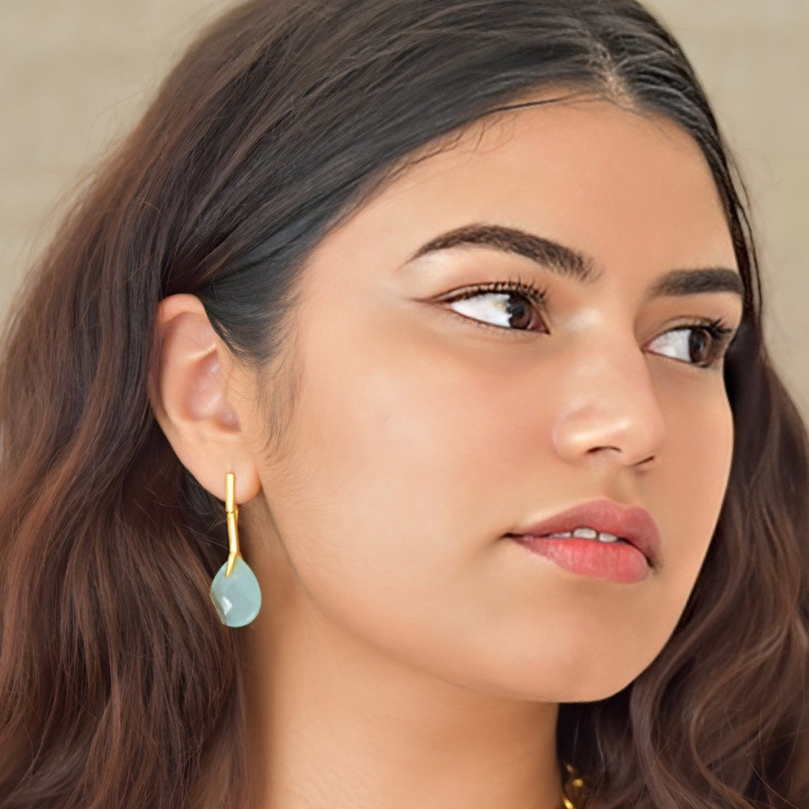 Gem Bazaar Aqua Drop | Ear Rings