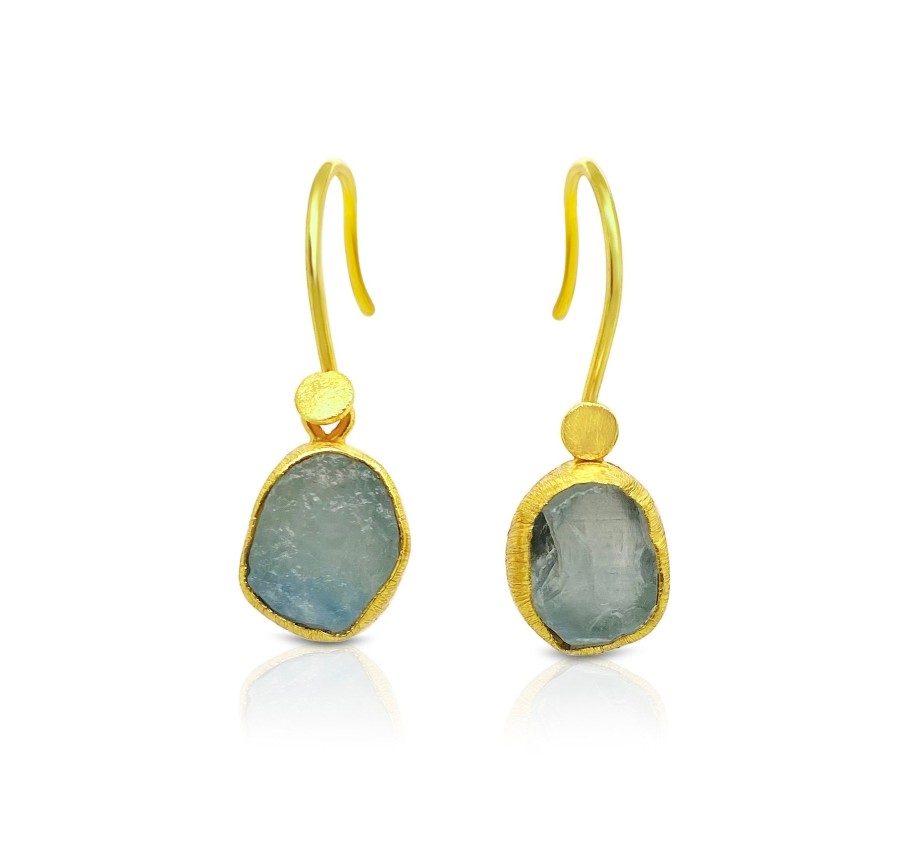 Gem Bazaar Sweet Ruffs Aquamarine | Ear Rings