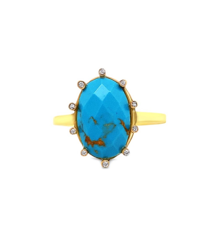 Gem Bazaar Turquoise Crown Ring | Rings