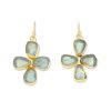 Gem Bazaar Aqua Cross Earrings | Ear Rings