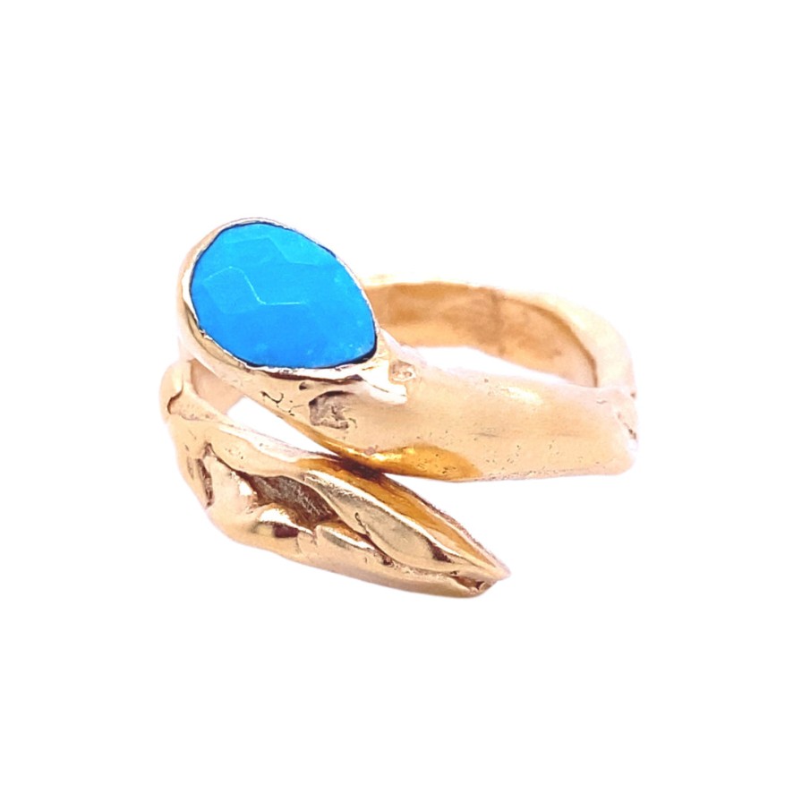 Gem Bazaar Curly Wurly Turquoise Ring | Rings