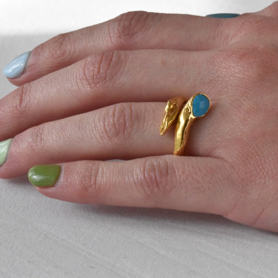 Gem Bazaar Curly Wurly Turquoise Ring | Rings