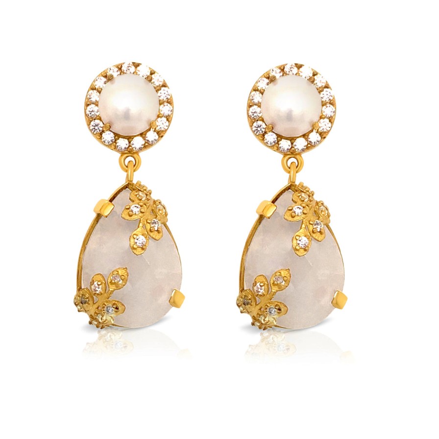 Gem Bazaar White Lace Earrings | Ear Rings