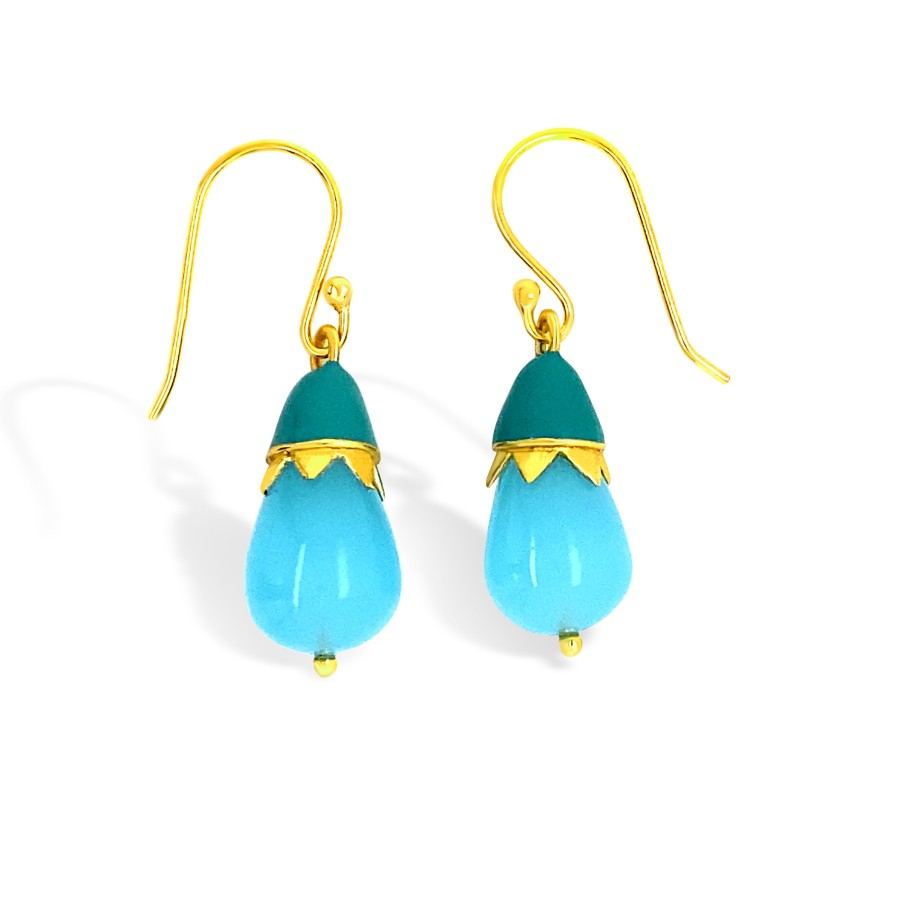 Gem Bazaar Top Hat Earrings In Blue | Ear Rings