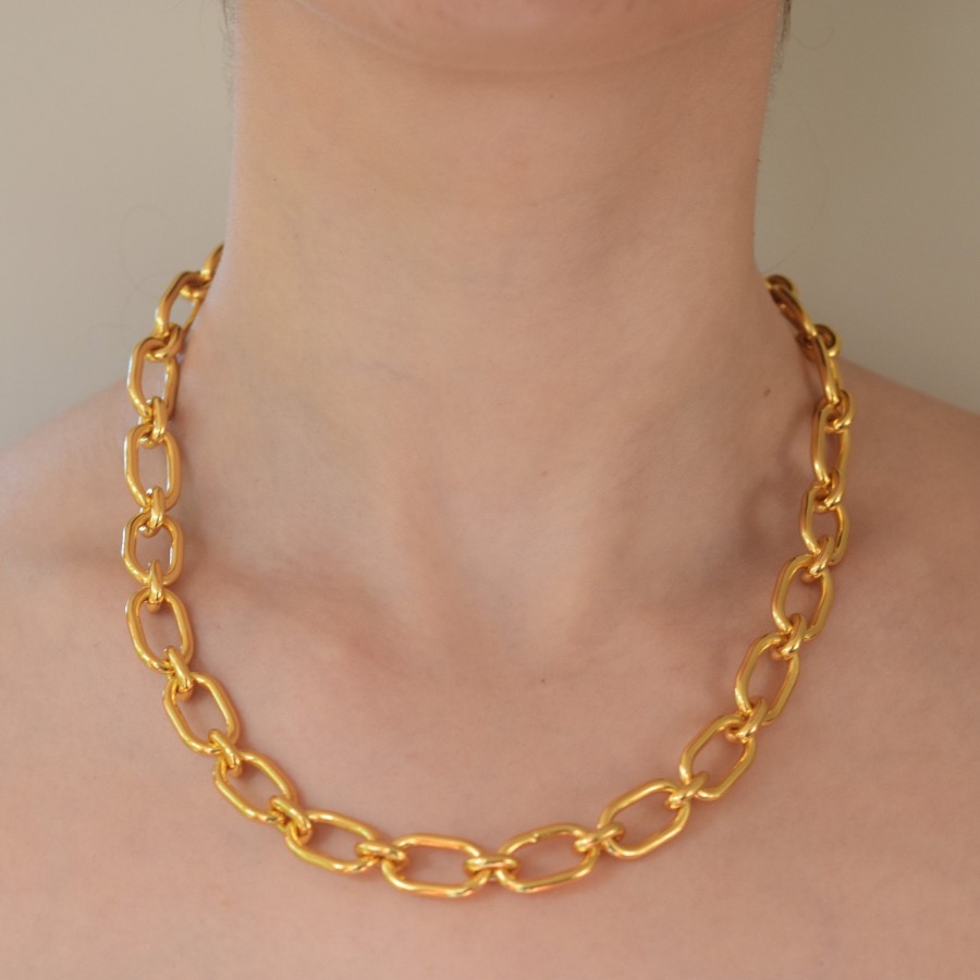 Gem Bazaar Double Link Gold Chain | Neck Wear