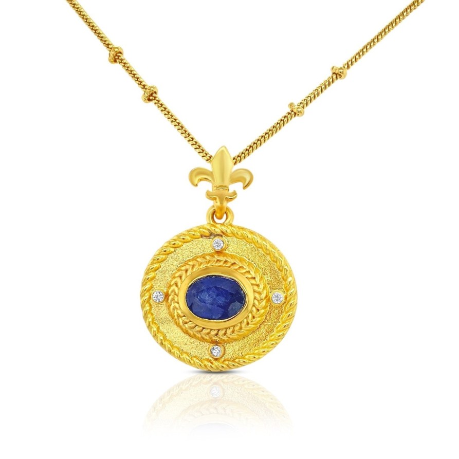 Gem Bazaar Sapphire - September 'S Birthstone Mythology Pendant | Neck Wear