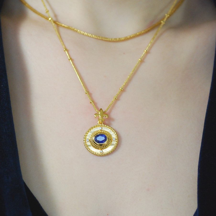 Gem Bazaar Sapphire - September 'S Birthstone Mythology Pendant | Neck Wear