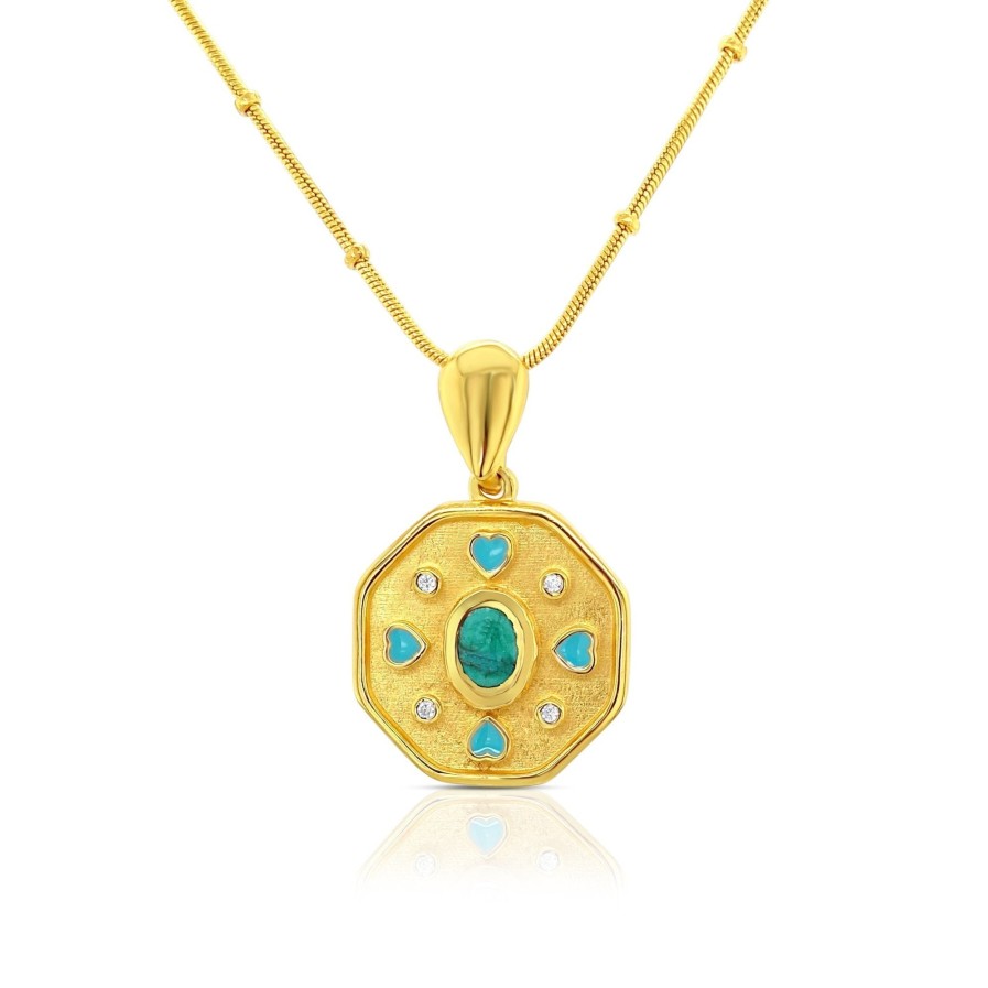 Gem Bazaar Turquoise - December'S Birthstone Mythology Pendant | Neck Wear