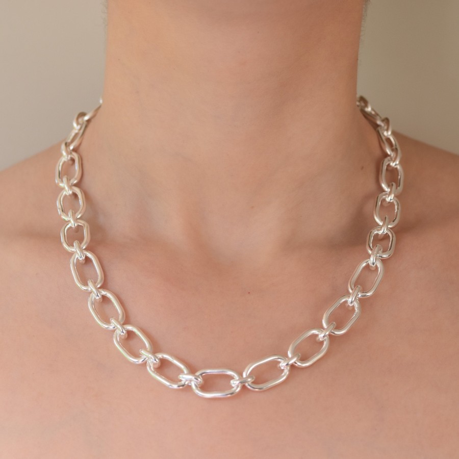 Gem Bazaar Double Link Silver Chain | Neck Wear