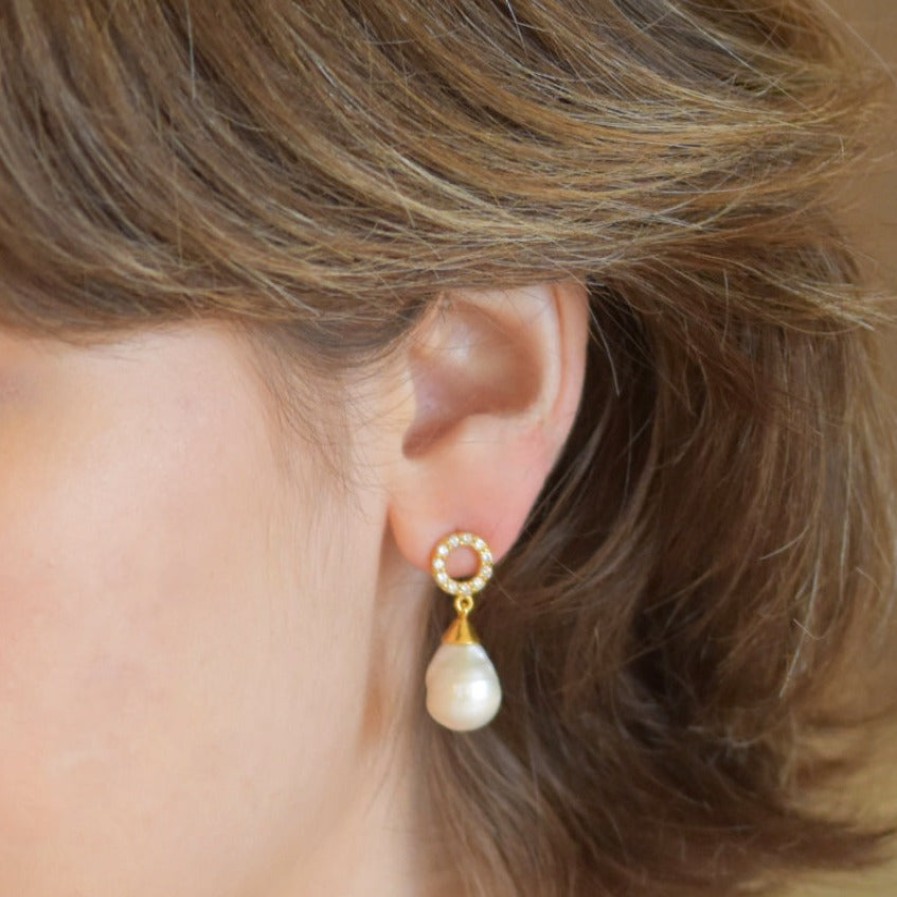 Gem Bazaar Stardust Pearl Drops | Ear Rings