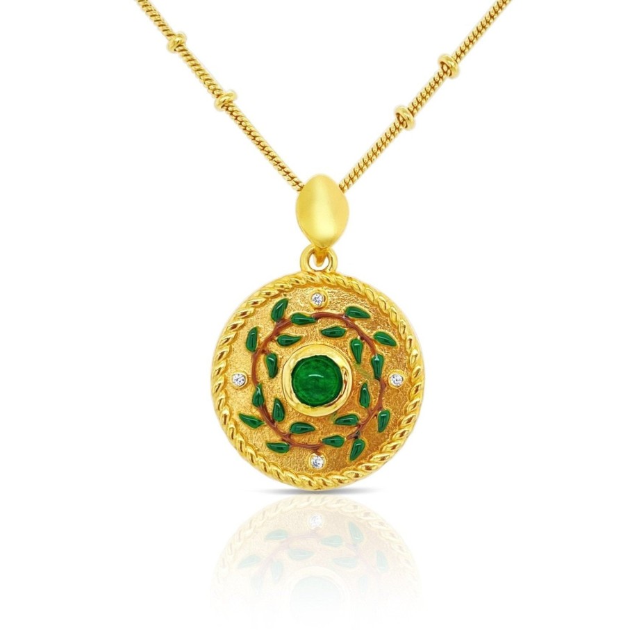 Gem Bazaar Emerald - May'S Birthstone Mythology Pendant | Neck Wear